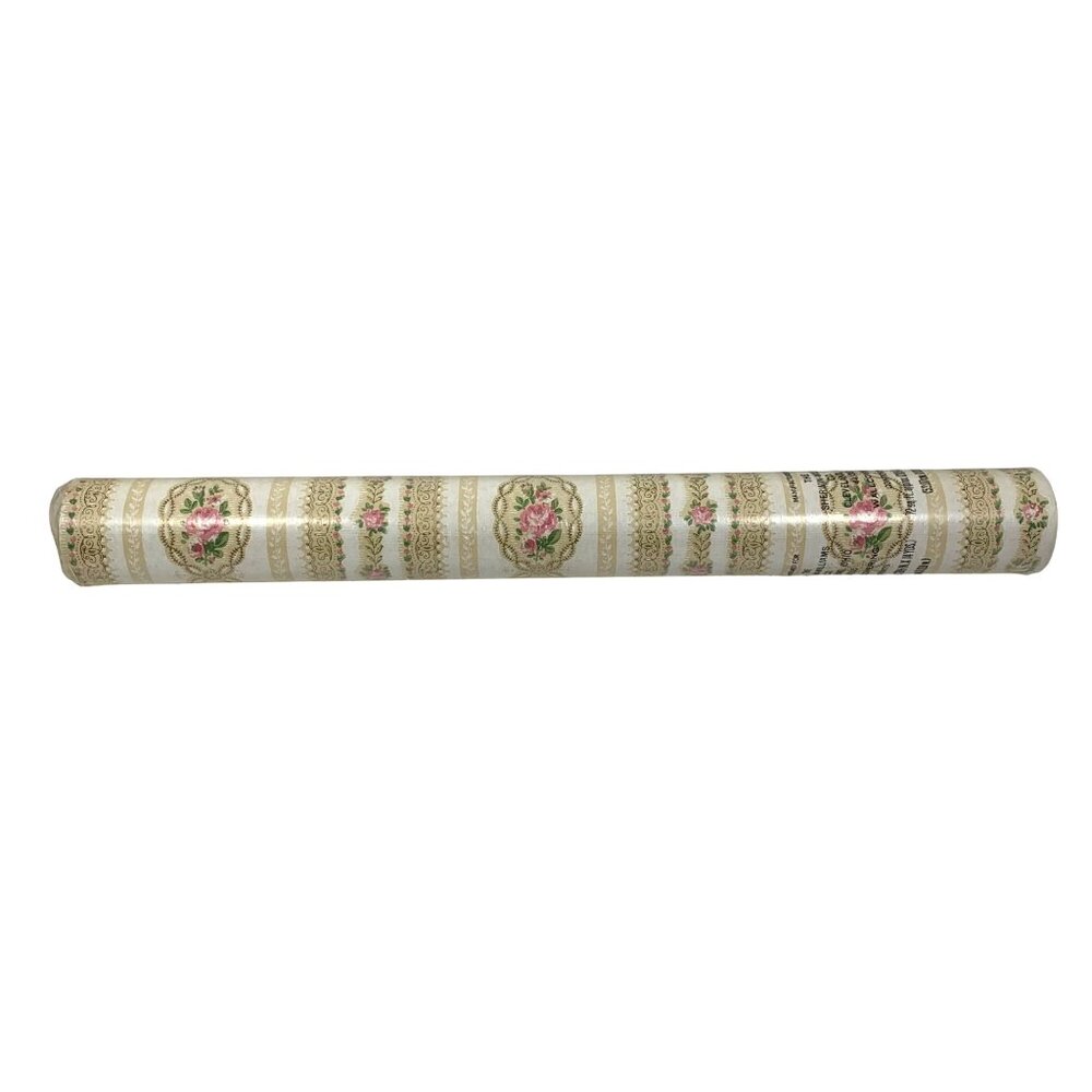 VTG Sherwin-Williams Floral Stripe Wallpaper Roll 20.5" X 14 Yards USA Sealed